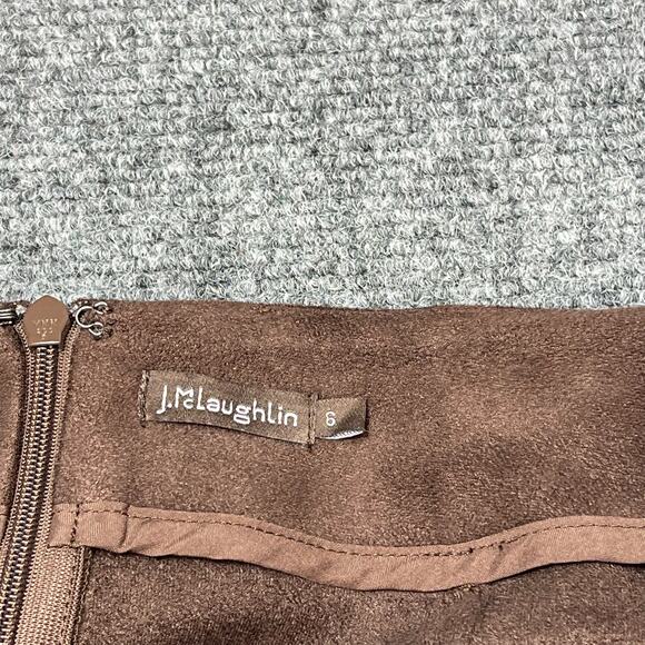 J.McLaughin Womens Skirt Size 6 Brown Suede Midi Pencil - Picture 4 of 10